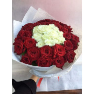 Red and white flower bouquet 