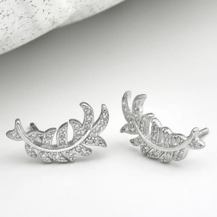 Zircon Leaf Earring